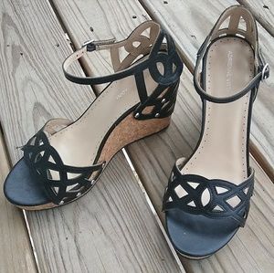 Adrienne Vittadini Cut-Out Black Wedges